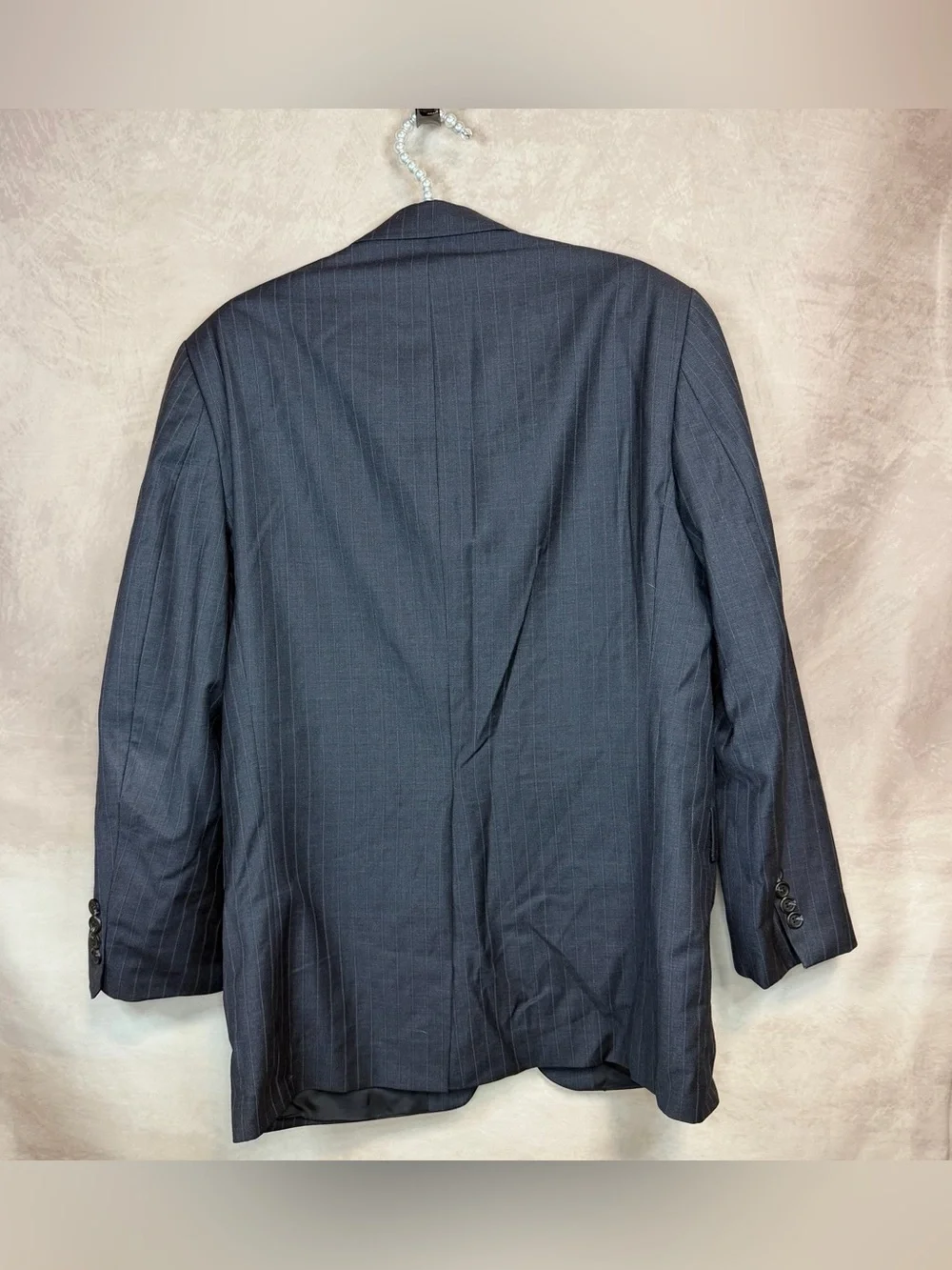 Lauren Ralph Lauren Navy Pinstripe Two-Button Suit Blazer